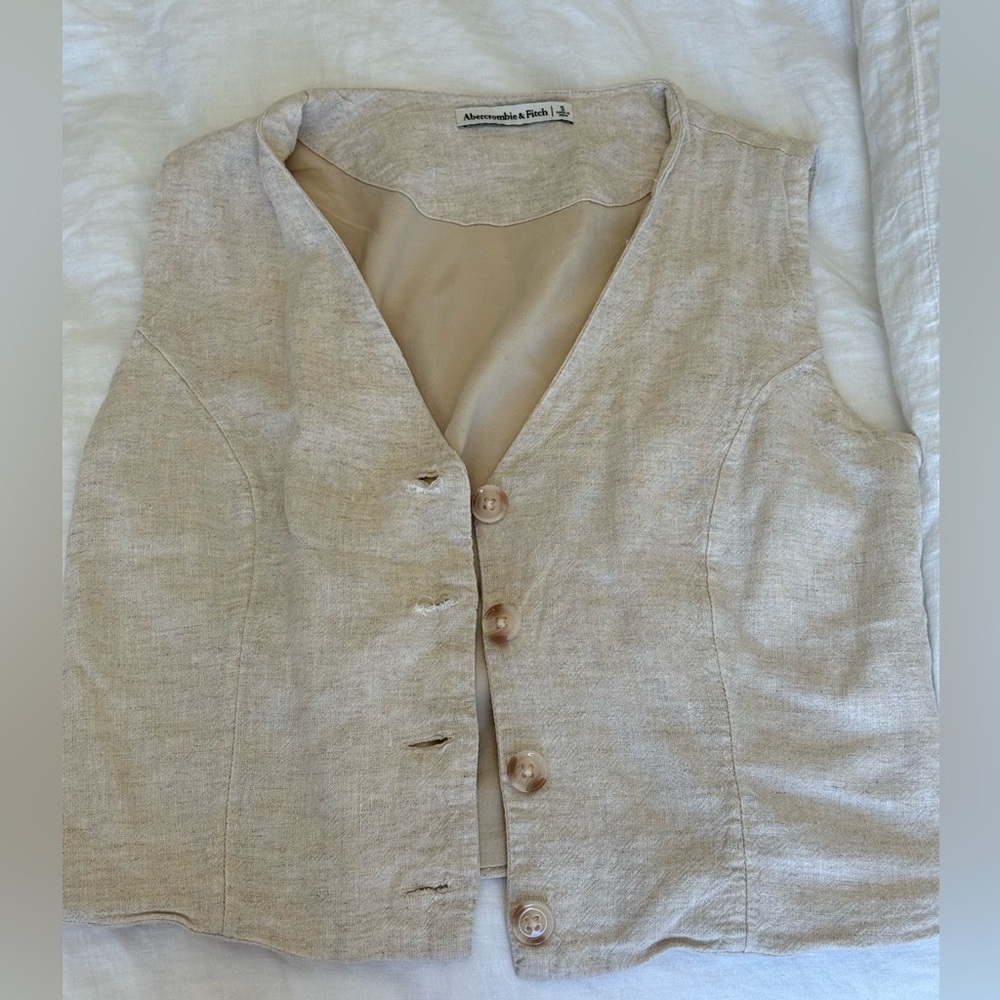 Abercrombie & Fitch Natural Linen Top